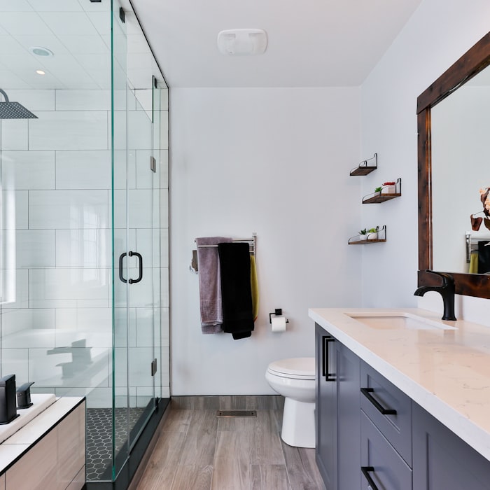 Bathroom Privacy Screen — Frosted glass